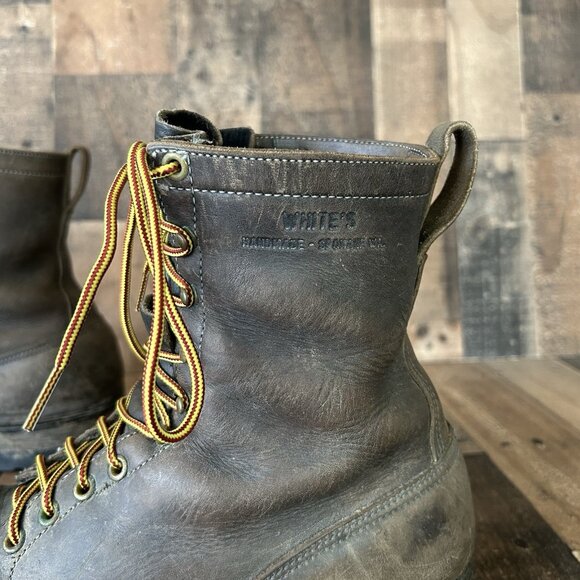 Whites Vintage Handmade Logger Packer Plain Toe Work Boots Mens 12.5 D - Picture 10 of 12